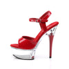 CAPTIVA-609 Plateau Sandaletten Rot/Transparent Strass von Pleaser – Ansicht 3
