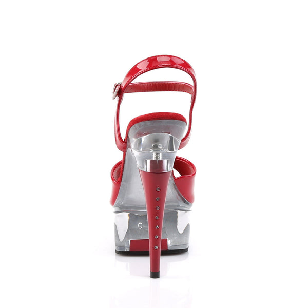 CAPTIVA-609 Plateau Sandaletten Rot/Transparent Strass von Pleaser – Ansicht 4