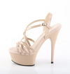 CAPTIVA-613 Plateau Sandaletten Beige Strass von Pleaser – Ansicht 3