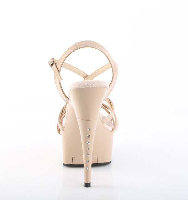 CAPTIVA-613 Plateau Sandaletten Beige Strass von Pleaser – Ansicht 4