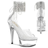 CAPTIVA-624RS Plateau Sandaletten Transparent Strass/Glitzer von Pleaser
