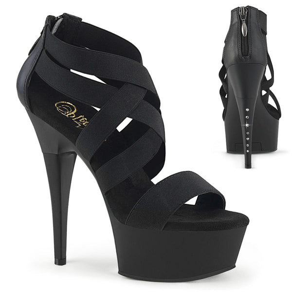 CAPTIVA-669 Plateau Sandaletten Schwarz Strass von Pleaser