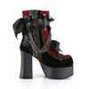 CHARADE-110 Plateau Stiefeletten Schwarz Matt Rot mit Schleifchen von DemoniaCult – Ansicht 5