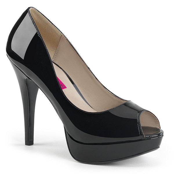 CHLOE-01 Plateau Pumps Lack Schwarz von Pleaser Pink Label
