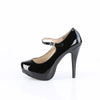 CHLOE-02 Plateau Pumps Lack Schwarz von Pleaser Pink Label – Ansicht 3