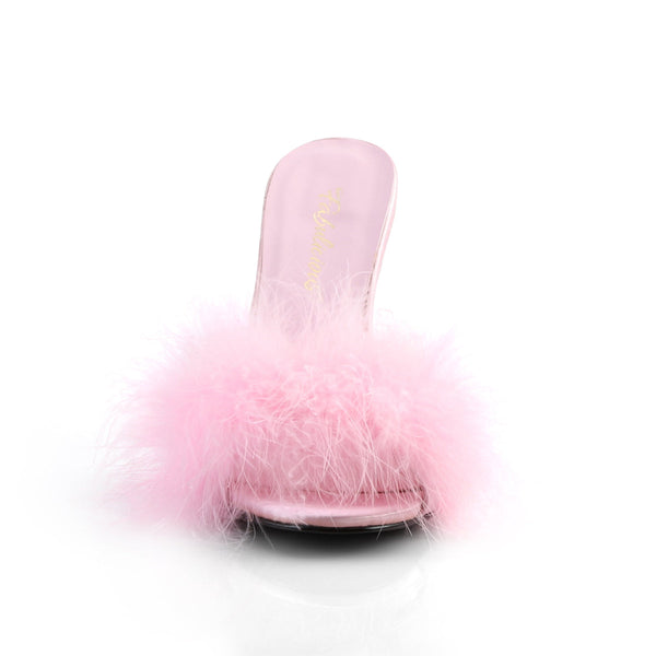 CLASSIQUE-01F Pantoletten Baby Pink von Fabulicious – Ansicht 2