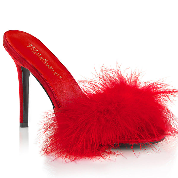 CLASSIQUE-01F Pantoletten Rot von Fabulicious