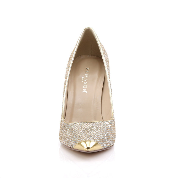 CLASSIQUE-20 Pumps Gold Glitzer von Pleaser – Ansicht 2