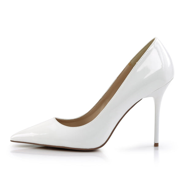 CLASSIQUE-20 Pumps Weiß Lack von Pleaser – Ansicht 3