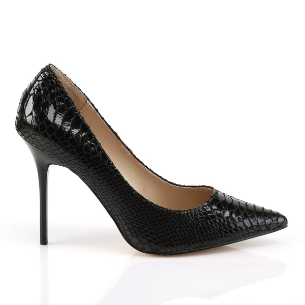 CLASSIQUE-20SP Pumps Schwarz Snake-Print Leder von Pleaser – Ansicht 5