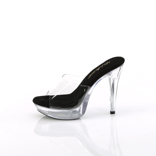COCKTAIL-501 Plateau Pantoletten Transparent/Schwarz von Fabulicious – Ansicht 3