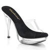 COCKTAIL-501 Plateau Pantoletten Transparent/Schwarz von Fabulicious