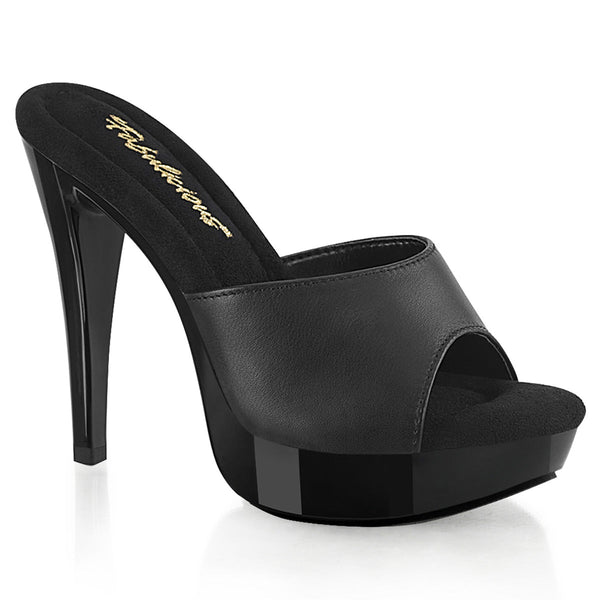 COCKTAIL-501L Plateau Pantoletten Schwarz von Fabulicious