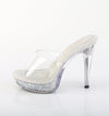 COCKTAIL-501RSI Plateau Pantoletten Glitzer Silber von Fabulicious – Ansicht 3