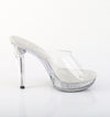 COCKTAIL-501RSI Plateau Pantoletten Glitzer Silber von Fabulicious – Ansicht 5