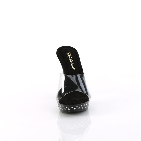 COCKTAIL-501SDT Plateau Pantoletten Schwarz von Fabulicious – Ansicht 2
