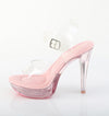 COCKTAIL-508 Plateau Sandaletten Rosa Transparent von Fabulicious – Ansicht 3
