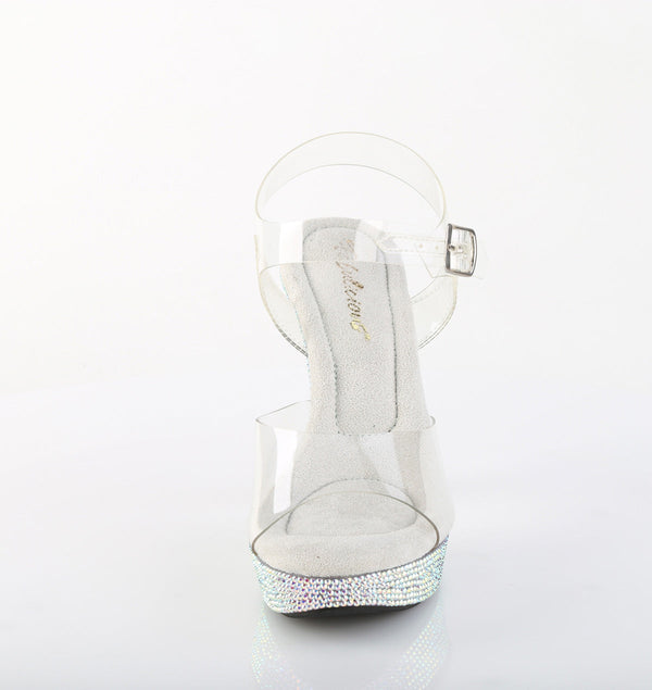 COCKTAIL-508DM Plateau Sandaletten Glitzer Silber von Fabulicious – Ansicht 2