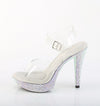 COCKTAIL-508DM Plateau Sandaletten Glitzer Silber von Fabulicious – Ansicht 3