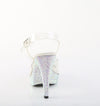 COCKTAIL-508DM Plateau Sandaletten Glitzer Silber | Fabulicious SALE