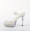 COCKTAIL-508SRSI Plateau Sandaletten Transparent Glitzer von Fabulicious – Ansicht 3