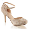 COVET-03 Pumps - Nude Glitter von Fabulicious
