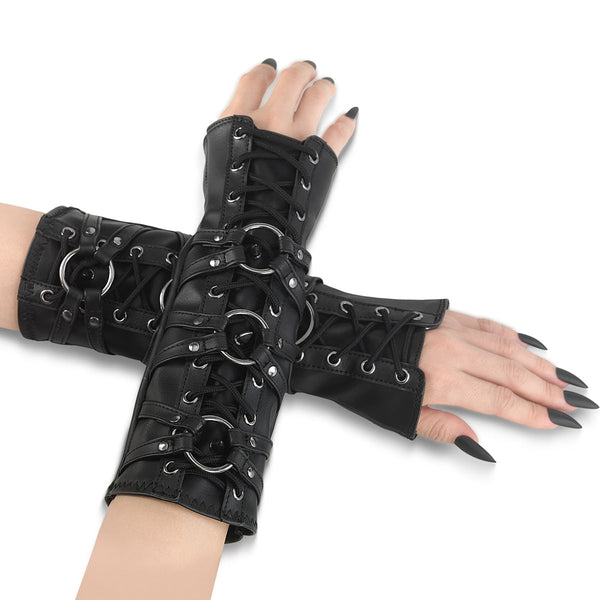 DA-462 Armstulpen Schwarz Matt (1 Paar) von DemoniaCult