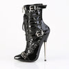 DAGGER-1032 Stiefeletten - Schwarz/Rot Lack von Devious – Ansicht 3