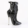 DAGGER-1032 Stiefeletten - Schwarz/Rot Lack von Devious – Ansicht 5