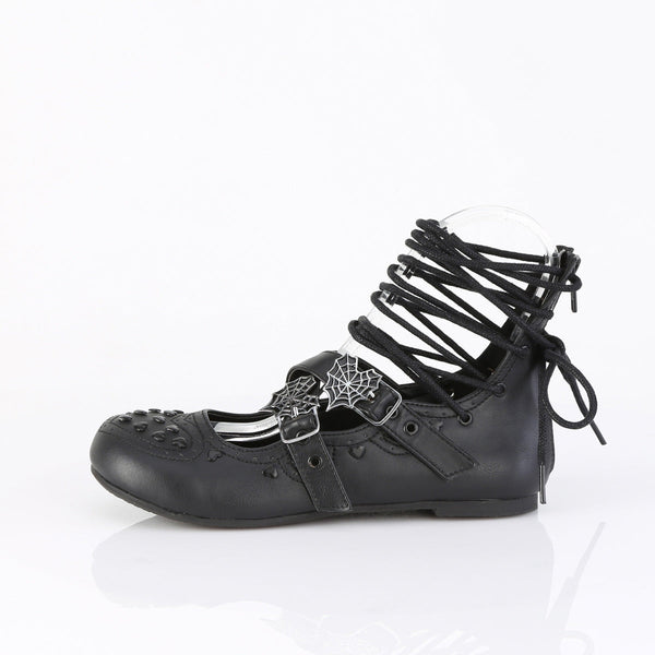 DAISY-11 Schnürrschuh - Schwarz Matt von DemoniaCult – Ansicht 3