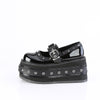 DAMNED-20 Plateau Schuh Mary Janes - Schwarz Lack von DemoniaCult – Ansicht 3