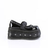 DAMNED-20 Plateau Schuh Mary Janes - Schwarz Lack von DemoniaCult – Ansicht 5