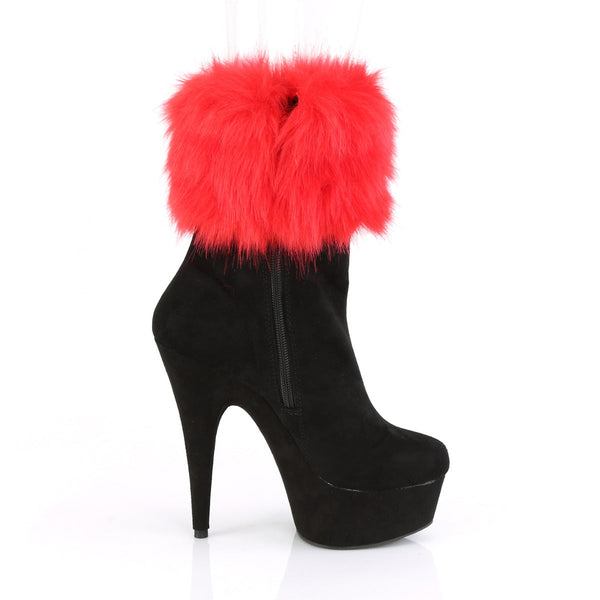 DELIGHT-1000 Plateau Stiefeletten Schwarz Velour von Pleaser – Ansicht 5