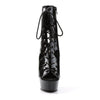 DELIGHT-1016 Plateau Stiefeletten Lack Schwarz von Pleaser – Ansicht 2