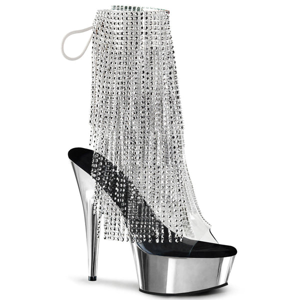 DELIGHT-1017RSF Plateau Stiefeletten Transparent von Pleaser
