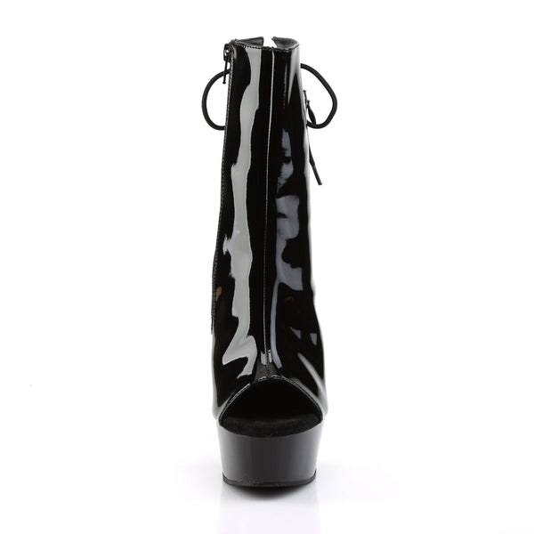 DELIGHT-1018 Plateau Stiefeletten Lack Schwarz von Pleaser – Ansicht 2