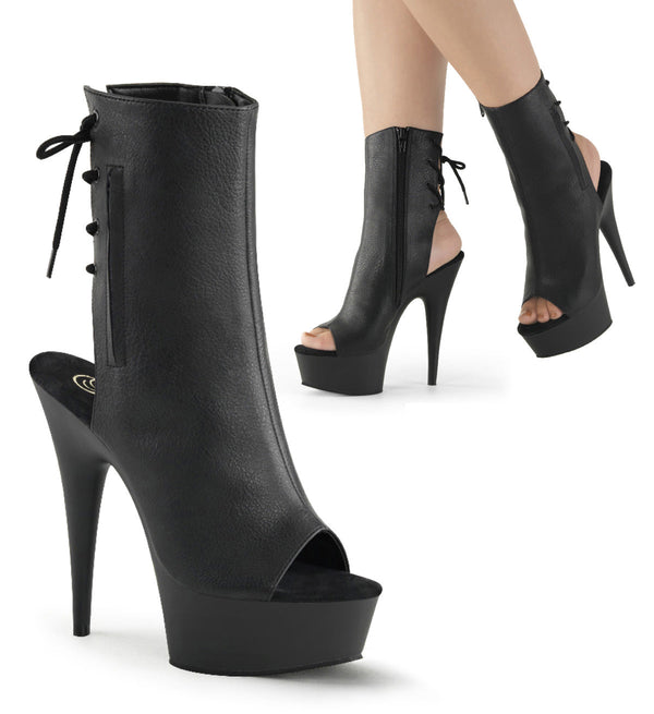 DELIGHT-1018 Plateau Stiefeletten Schwarz von Pleaser – Ansicht 5