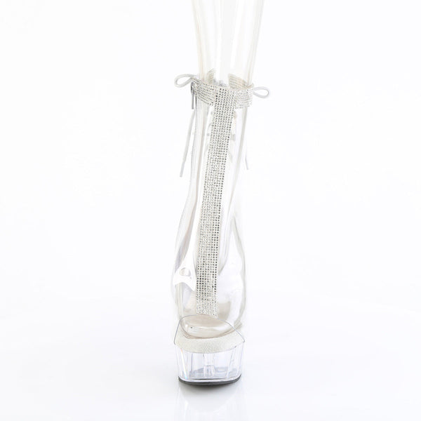 DELIGHT-1018C-2RS - Plateau Stiefeletten - Transparent mit Strass von Pleaser – Ansicht 2