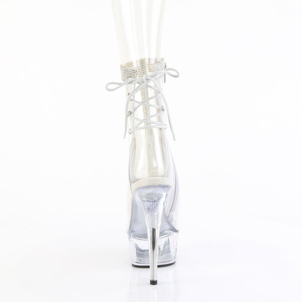 DELIGHT-1018C-2RS - Plateau Stiefeletten - Transparent mit Strass von Pleaser – Ansicht 4