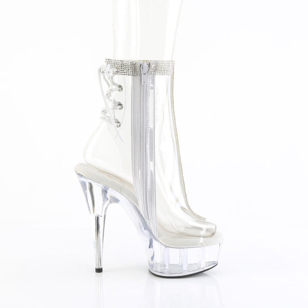 DELIGHT-1018C-2RS - Plateau Stiefeletten - Transparent mit Strass von Pleaser – Ansicht 5