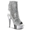 DELIGHT-1018G Plateau Stiefeletten Silber Glitzer von Pleaser