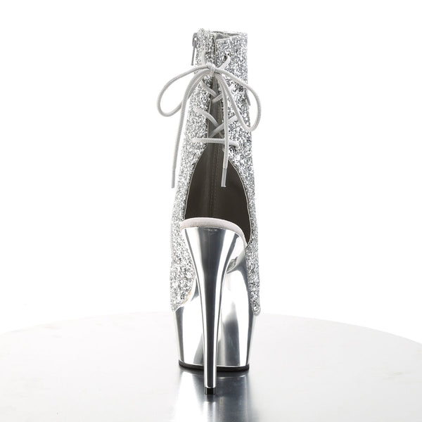DELIGHT-1018G Plateau Stiefeletten Silber Glitzer von Pleaser – Ansicht 4