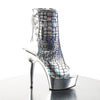 DELIGHT-1018HG Plateau Stiefeletten Silber von Pleaser – Ansicht 5