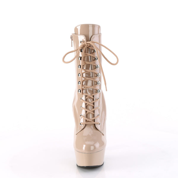 DELIGHT-1020 - Plateau Stiefeletten - Beige Lack von Pleaser – Ansicht 2