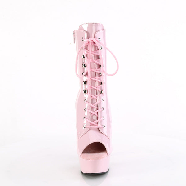 DELIGHT-1021 - Plateau Stiefeletten - Rosa Lack von Pleaser – Ansicht 2
