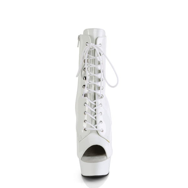 DELIGHT-1021 - Plateau Stiefeletten - Weiss Lack von Pleaser – Ansicht 2