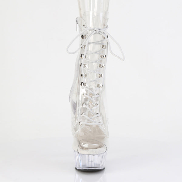 DELIGHT-1021C - Plateau Peeptoe Stiefeletten - Transparent von Pleaser – Ansicht 2