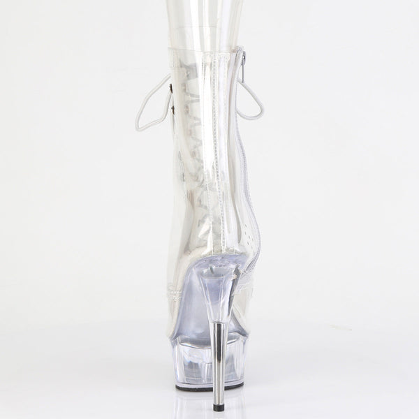 DELIGHT-1021C - Plateau Peeptoe Stiefeletten - Transparent von Pleaser – Ansicht 4