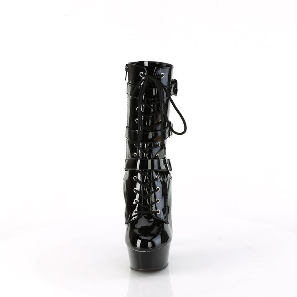 DELIGHT-1043 - Plateau Stiefeletten - Schwarz Lack von Pleaser – Ansicht 2