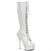 DELIGHT-2023 Plateau Stiefel Weiß Lack von Pleaser